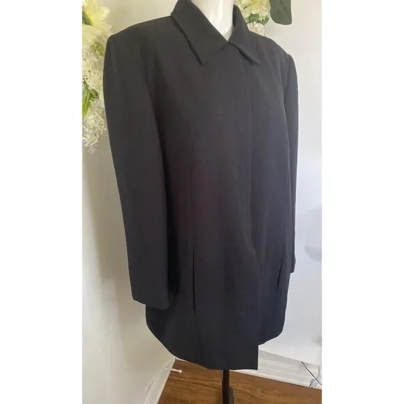Worthington Womens Black Mid Length Blazer Jacket Plus 16W Office Work Career - Picture 13 of 16
